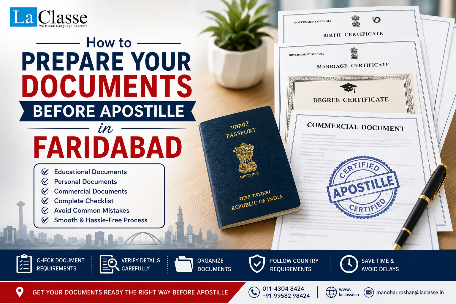 How to Prepare Your Documents Before Apostille in Faridabad