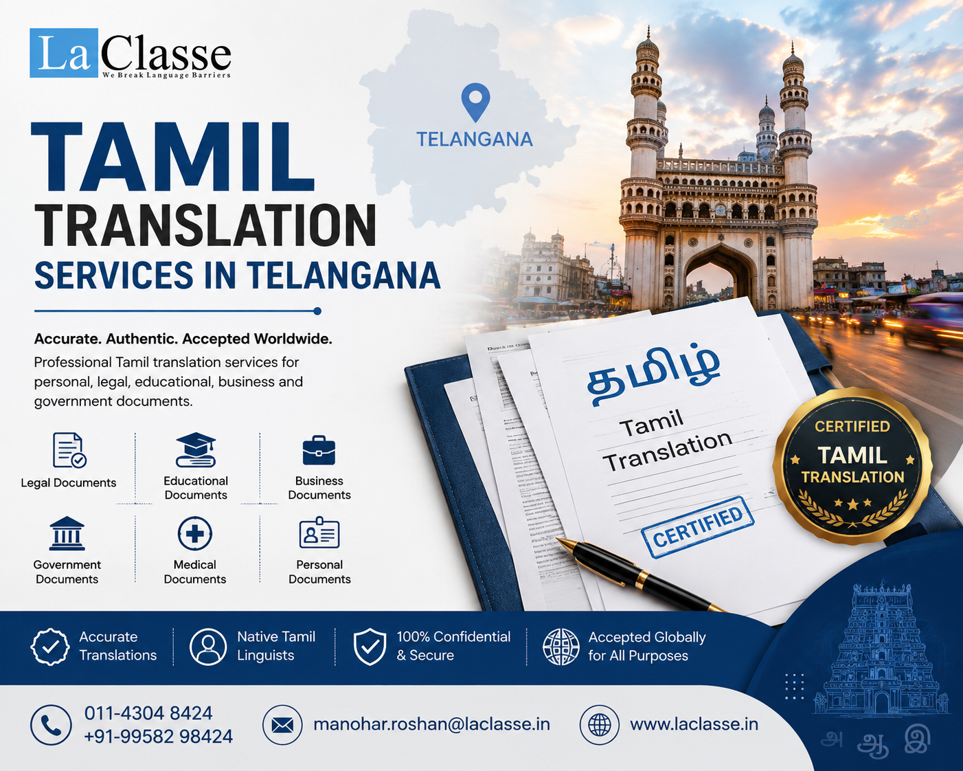 Tamil Translation Services in Telangana: Complete Guide for Educational, Legal, Personal & Business Documents