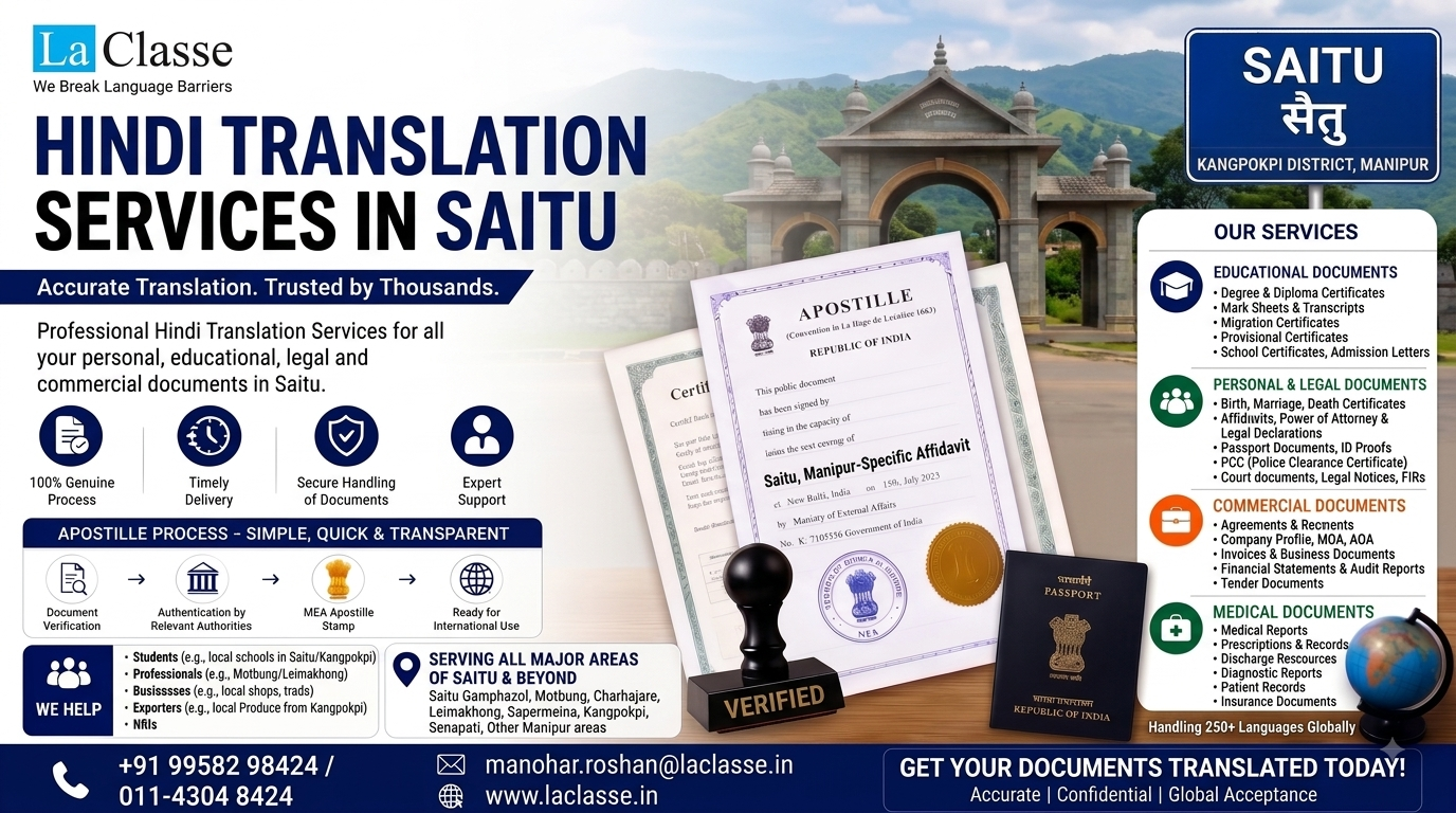 Hindi Translation Services in Saitu: Certified, Legal & Document Translation