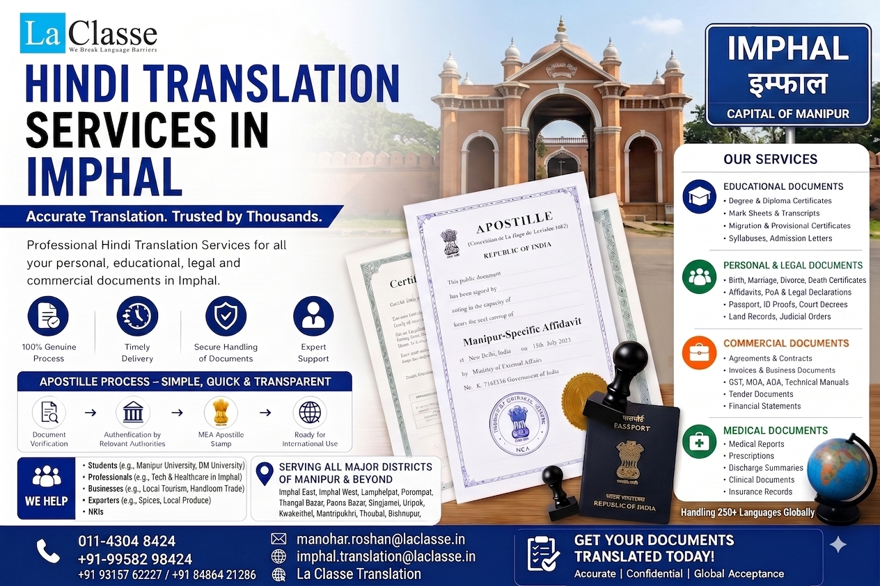 Hindi Translation Services in Imphal: Certified, Legal & Document Translation Guide