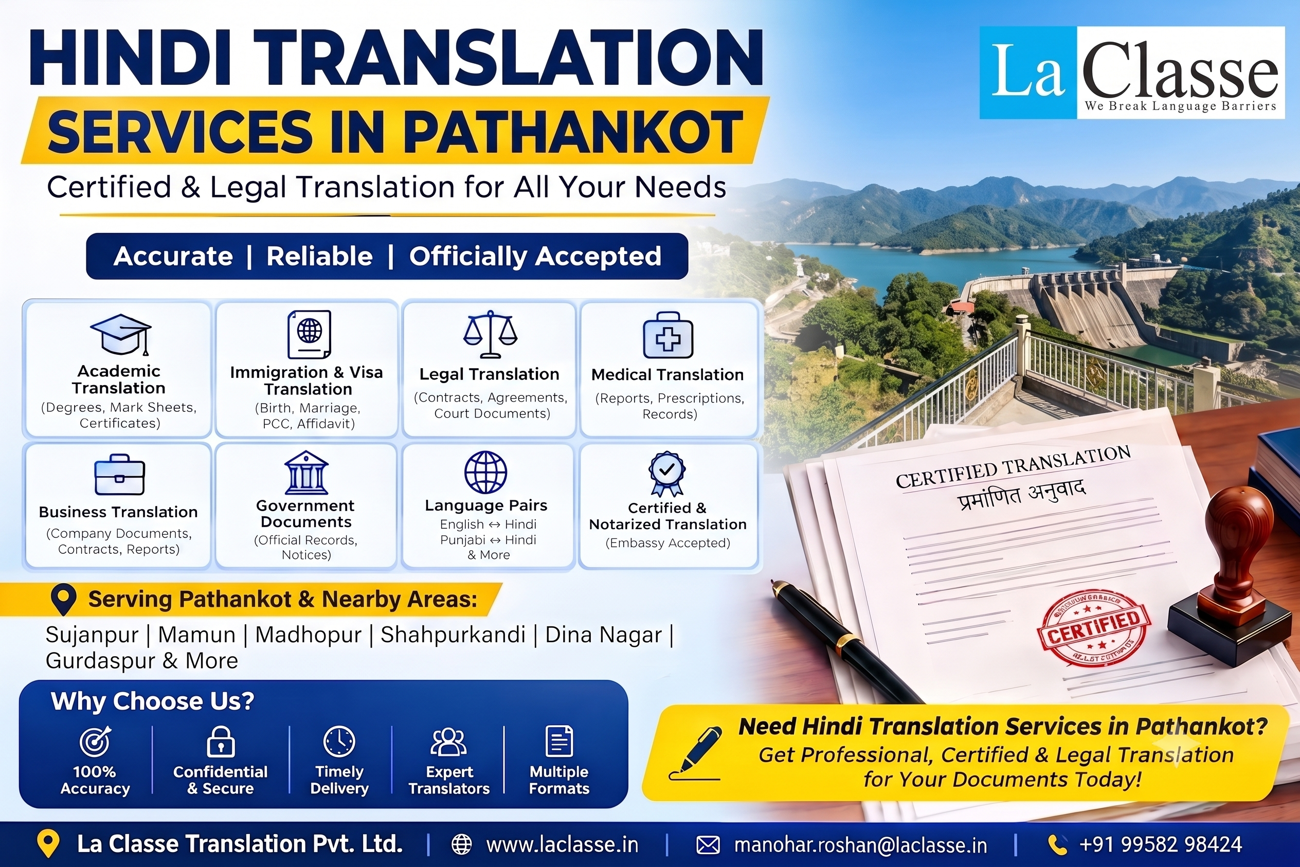 Hindi Translation Services in Pathankot: Certified & Legal Guide