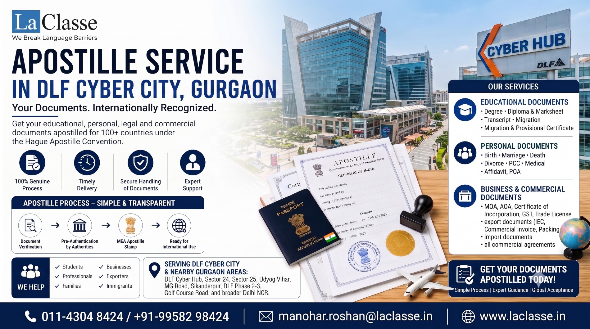 Apostille Services in Gurgaon for Education, Work & Business