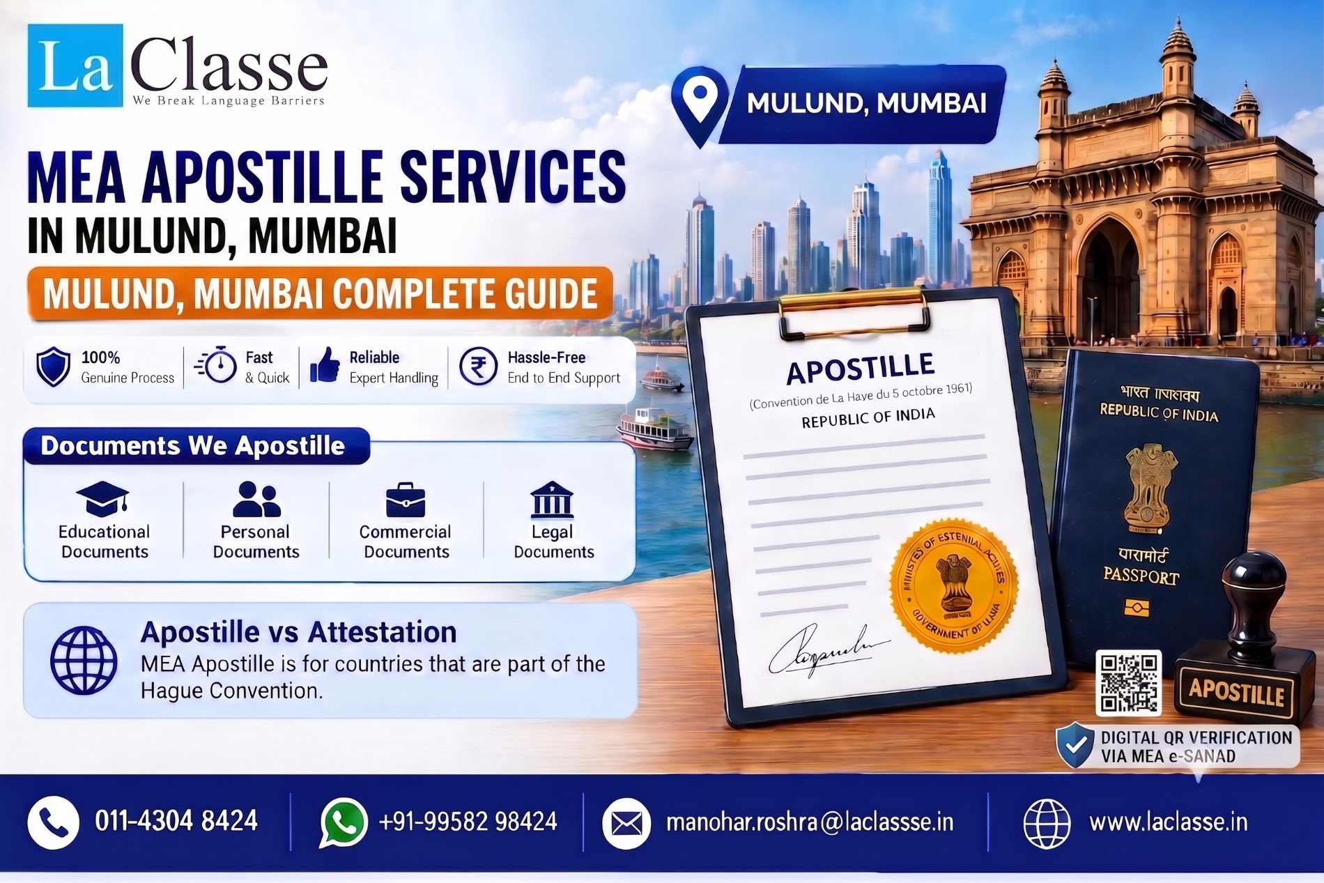 MEA Apostille Services in Mulund, Mumbai | La Classe