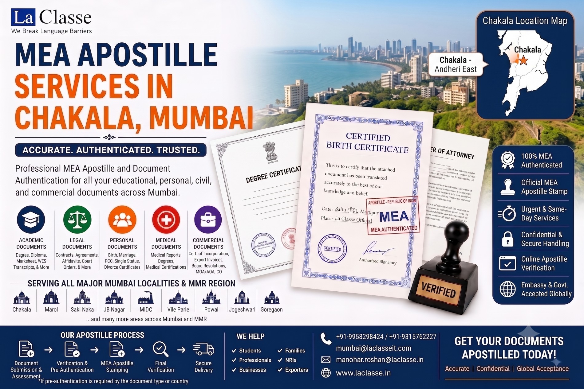 Best Apostille Services in Chakala, Mumbai