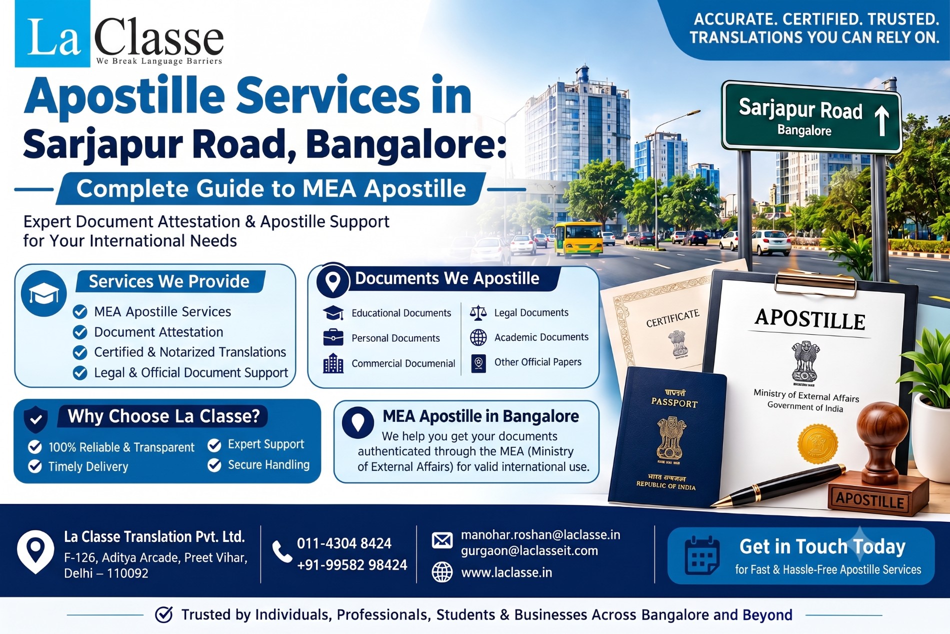 Apostille Services in Sarjapur Road, Bangalore: Complete Guide to MEA Apostille