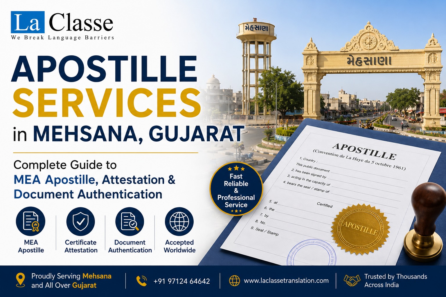 Apostille Services in Mehsana, Gujarat: Complete Guide to MEA Apostille, Attestation & Document Authentication