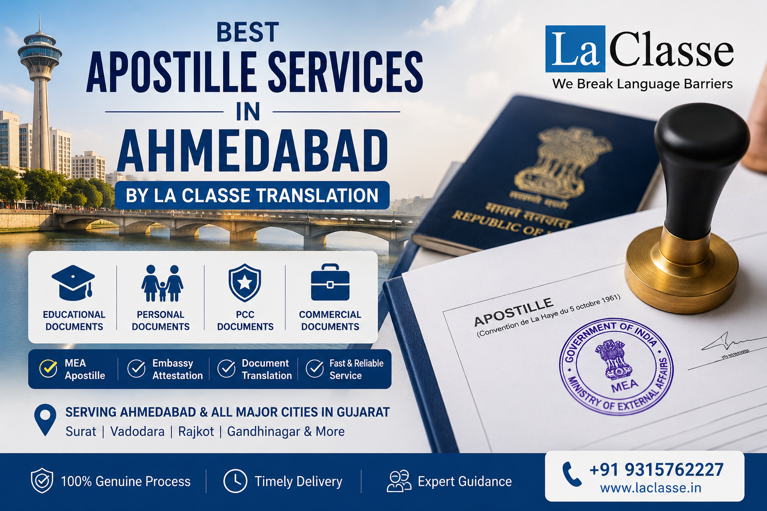 Best Apostille Services in Ahmedabad by La Classe Translation