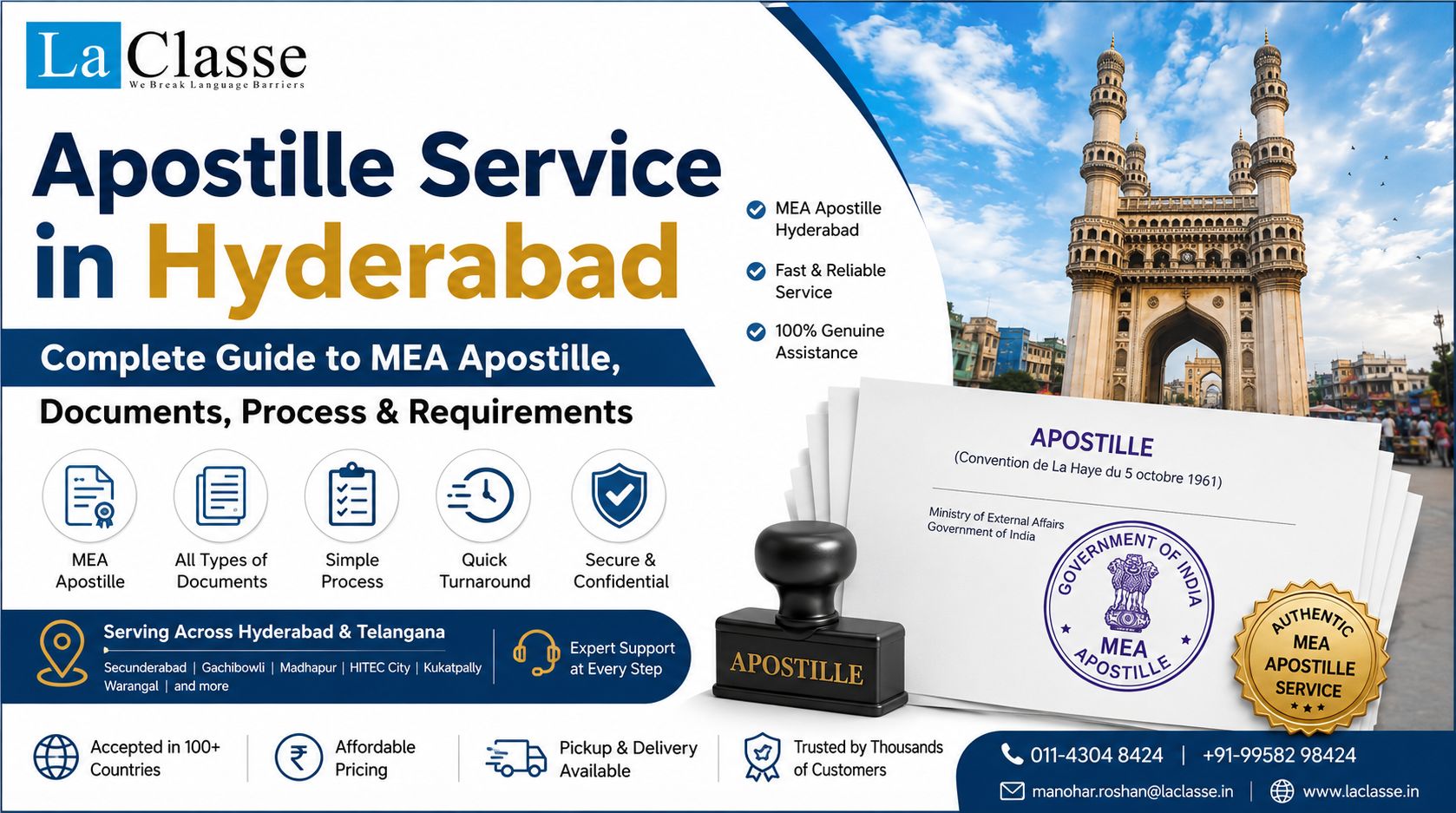 Apostille Service in Hyderabad: Complete Guide to MEA Apostille, Documents, Process & Requirements
