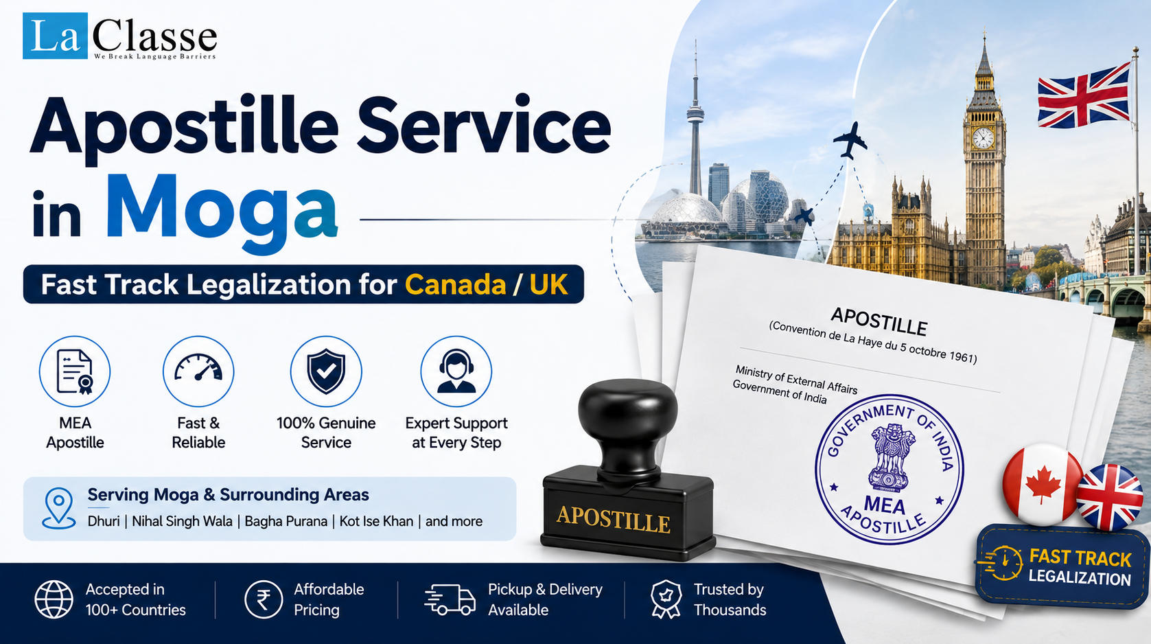 Apostille Service in Moga | Fast Track Legalization for Canada/UK