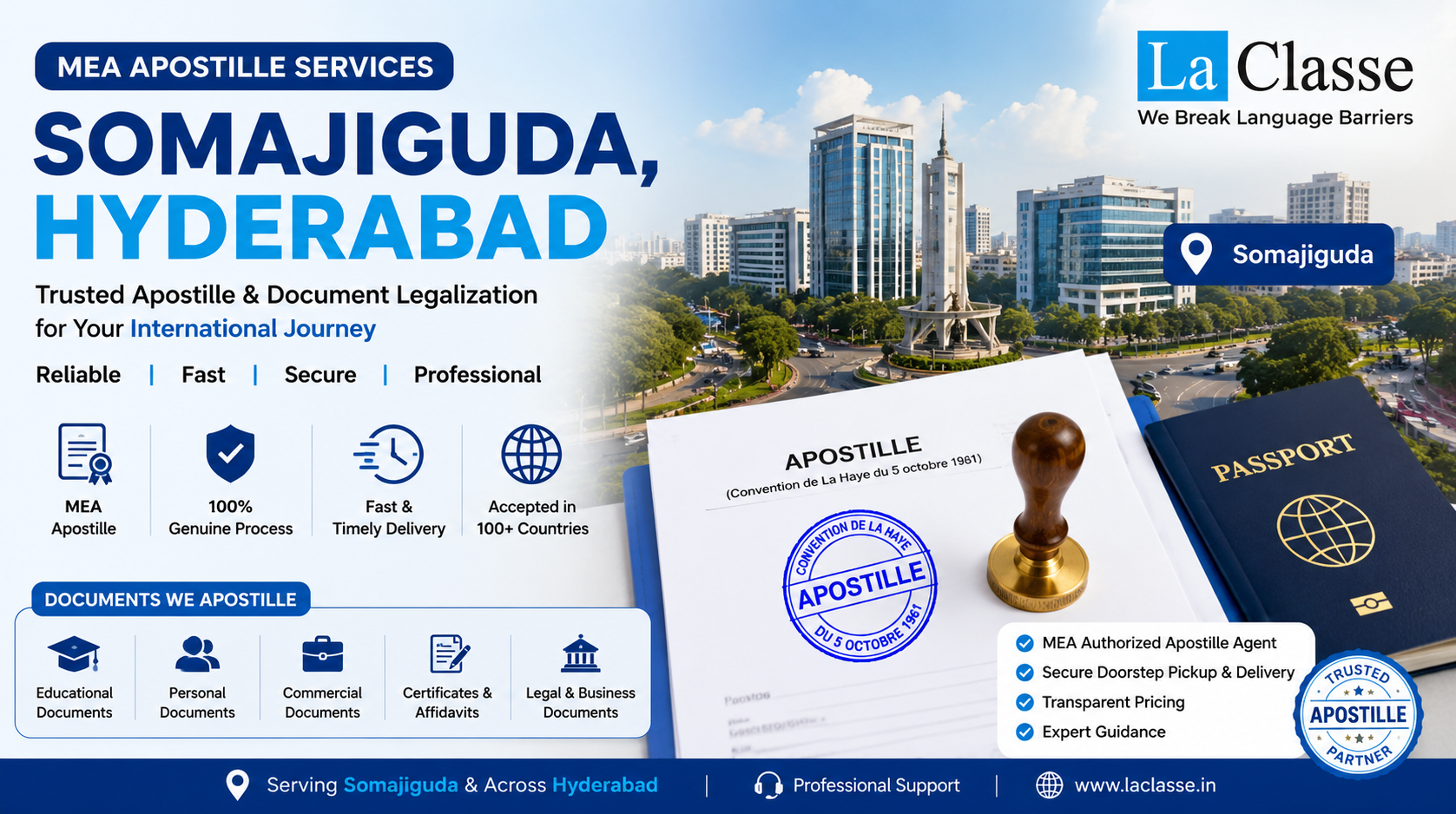 Apostille Services in Somajiguda, Hyderabad | MEA Document Legalization