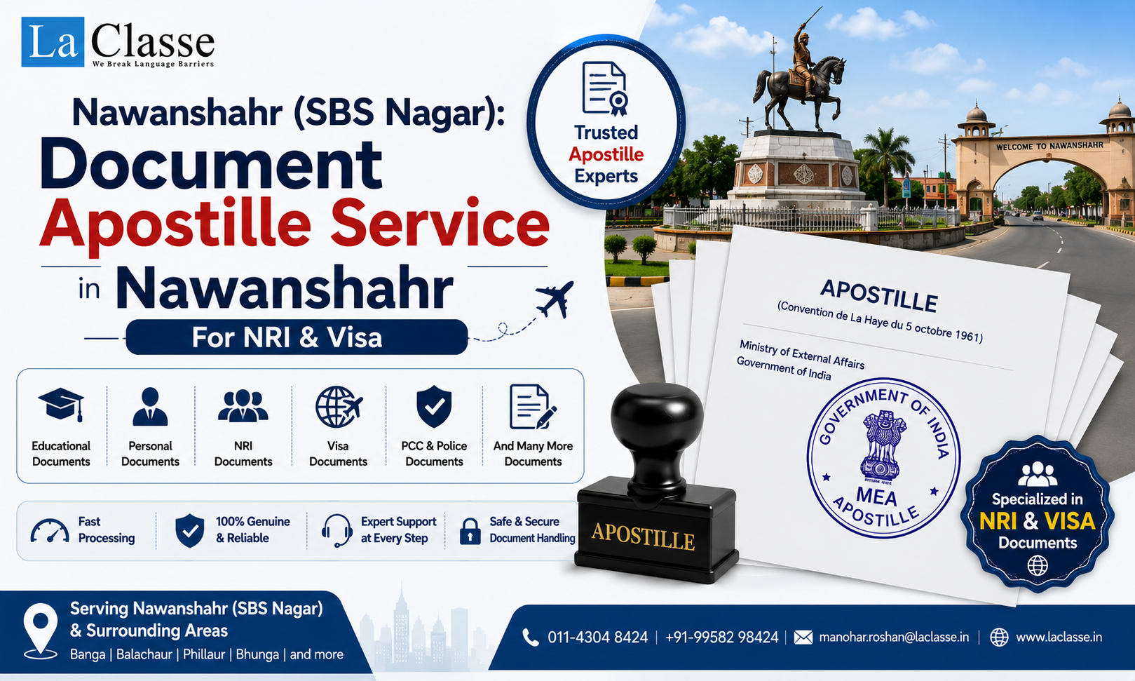Nawanshahr (SBS Nagar): Document Apostille Service in Nawanshahr for NRI & Visa