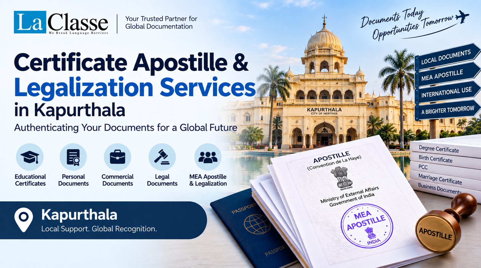 Certificate Apostille & Legalization Services in Kapurthala