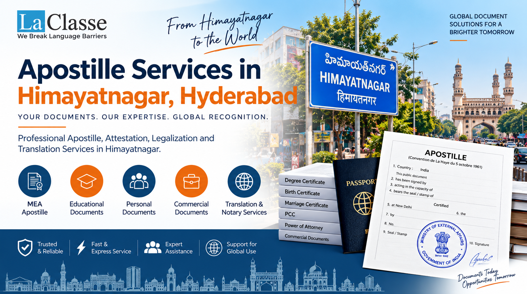 Apostille Services in Himayatnagar, Hyderabad – Complete Guide to Apostille, Attestation & Document Legalization
