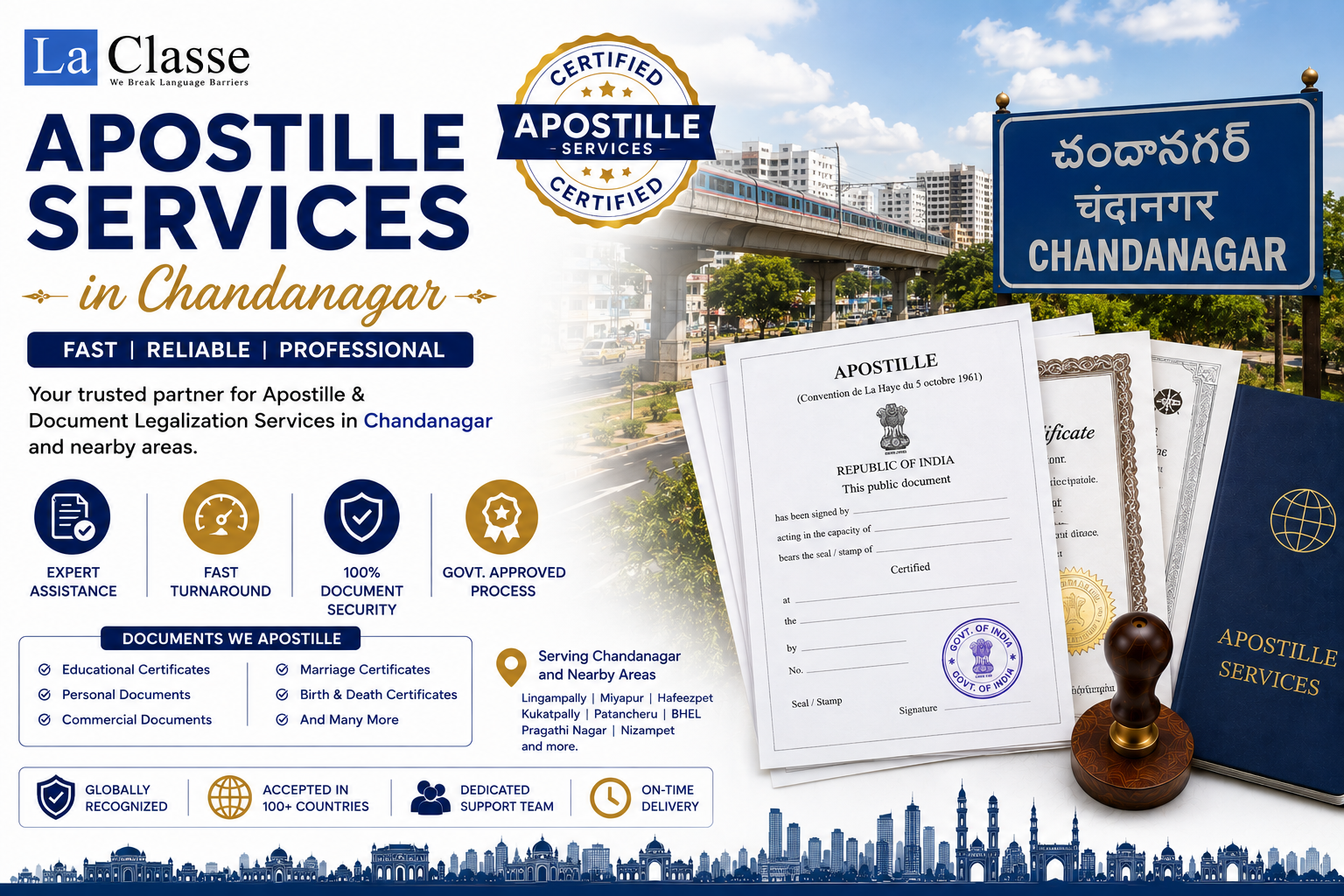 Apostille Services in Chandanagar, Hyderabad for Documents Intended for International Use