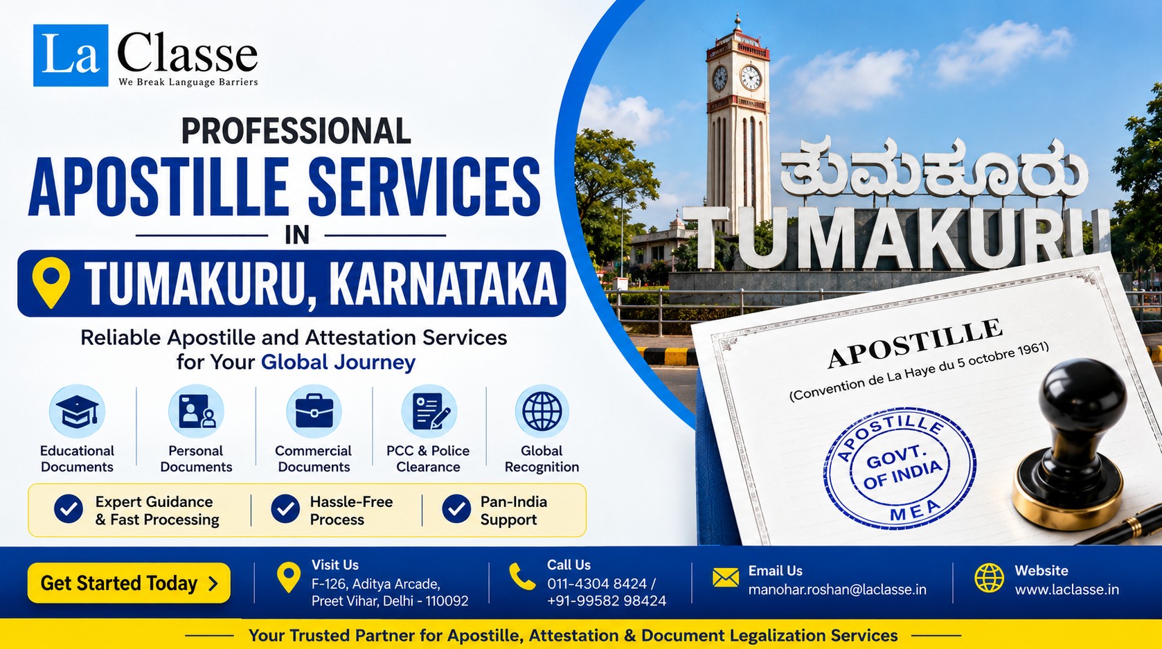 Apostille Services in Tumakuru, Karnataka