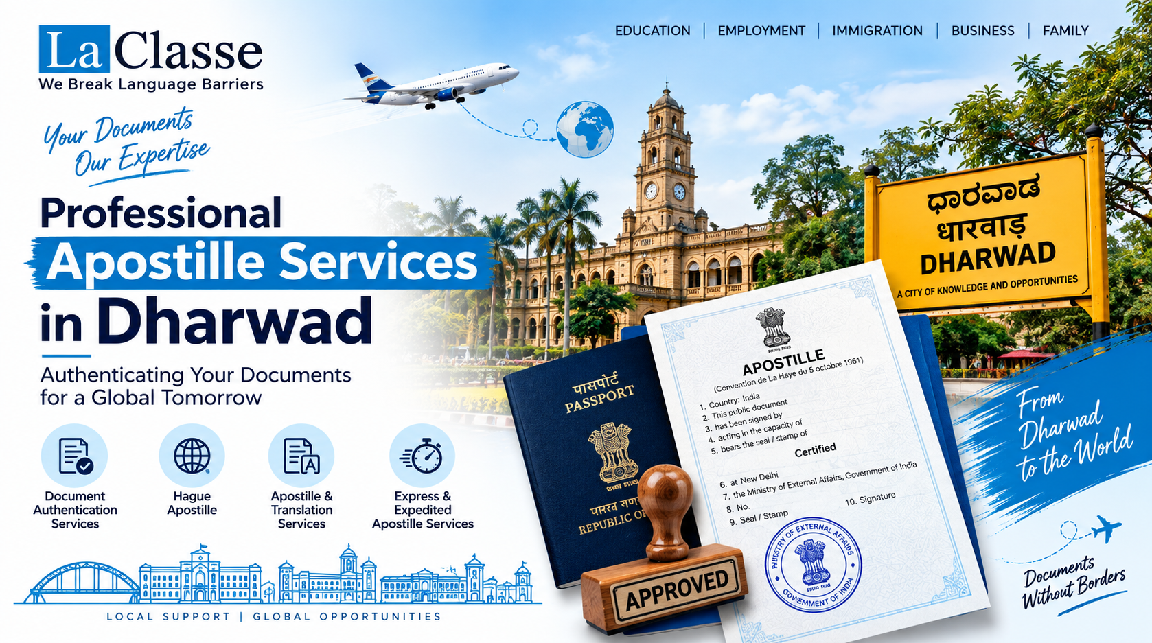 Professional Apostille Services in Dharwad for International Document Authentication