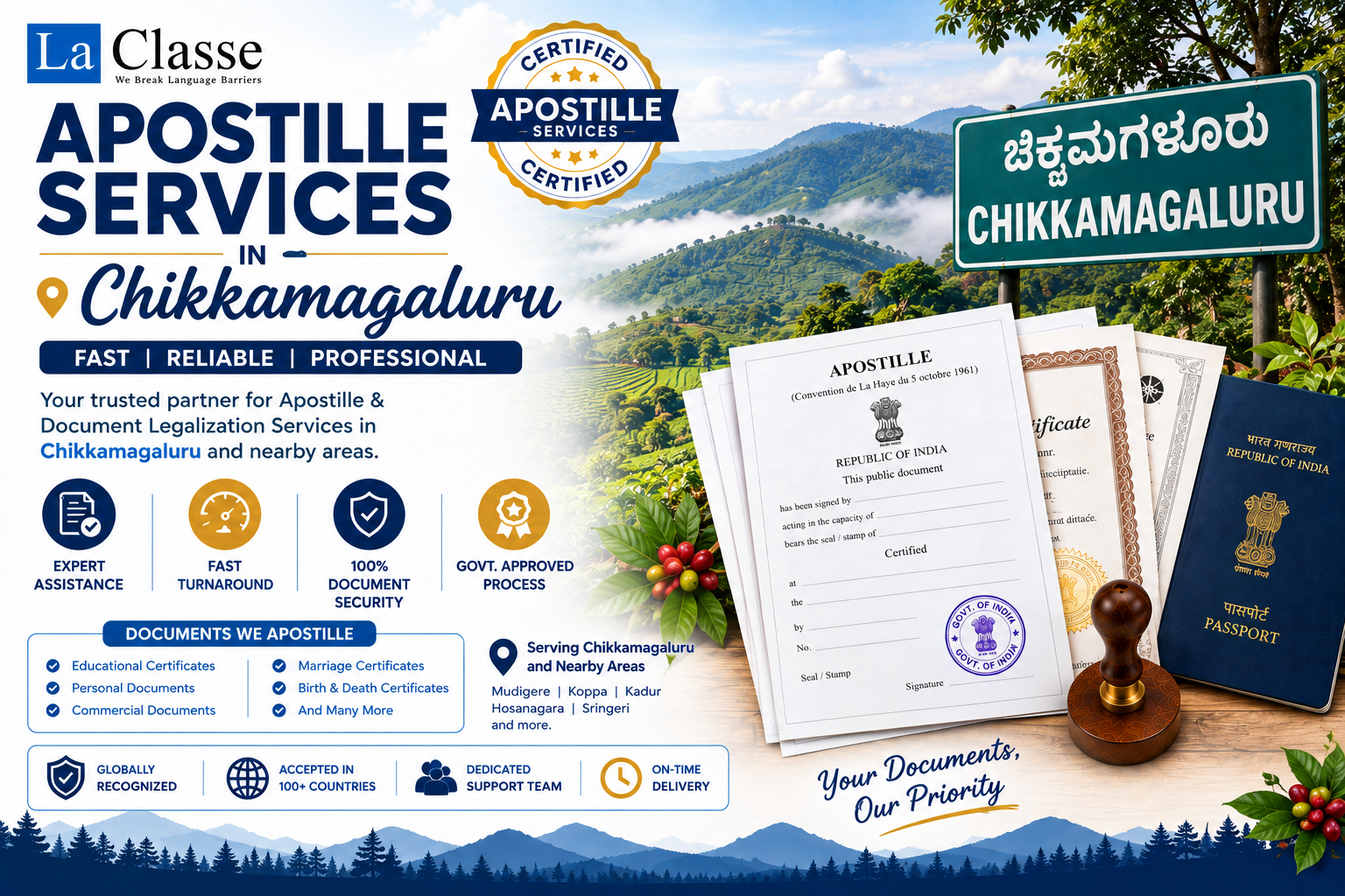 Apostille Services in Chikkamagaluru for Birth, Marriage, and PCC Documents