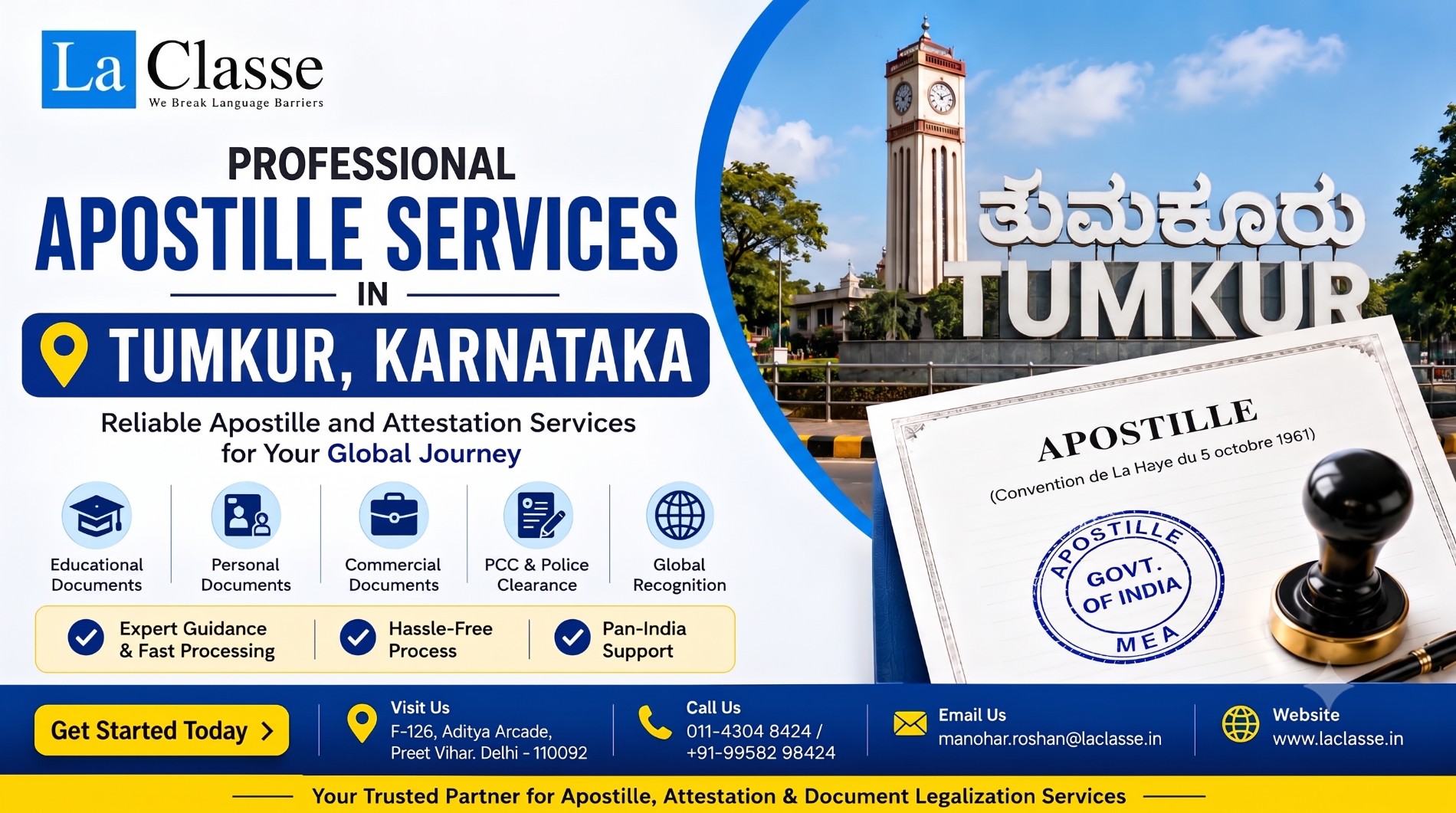 Apostille Services in Tumkur , Karnataka
