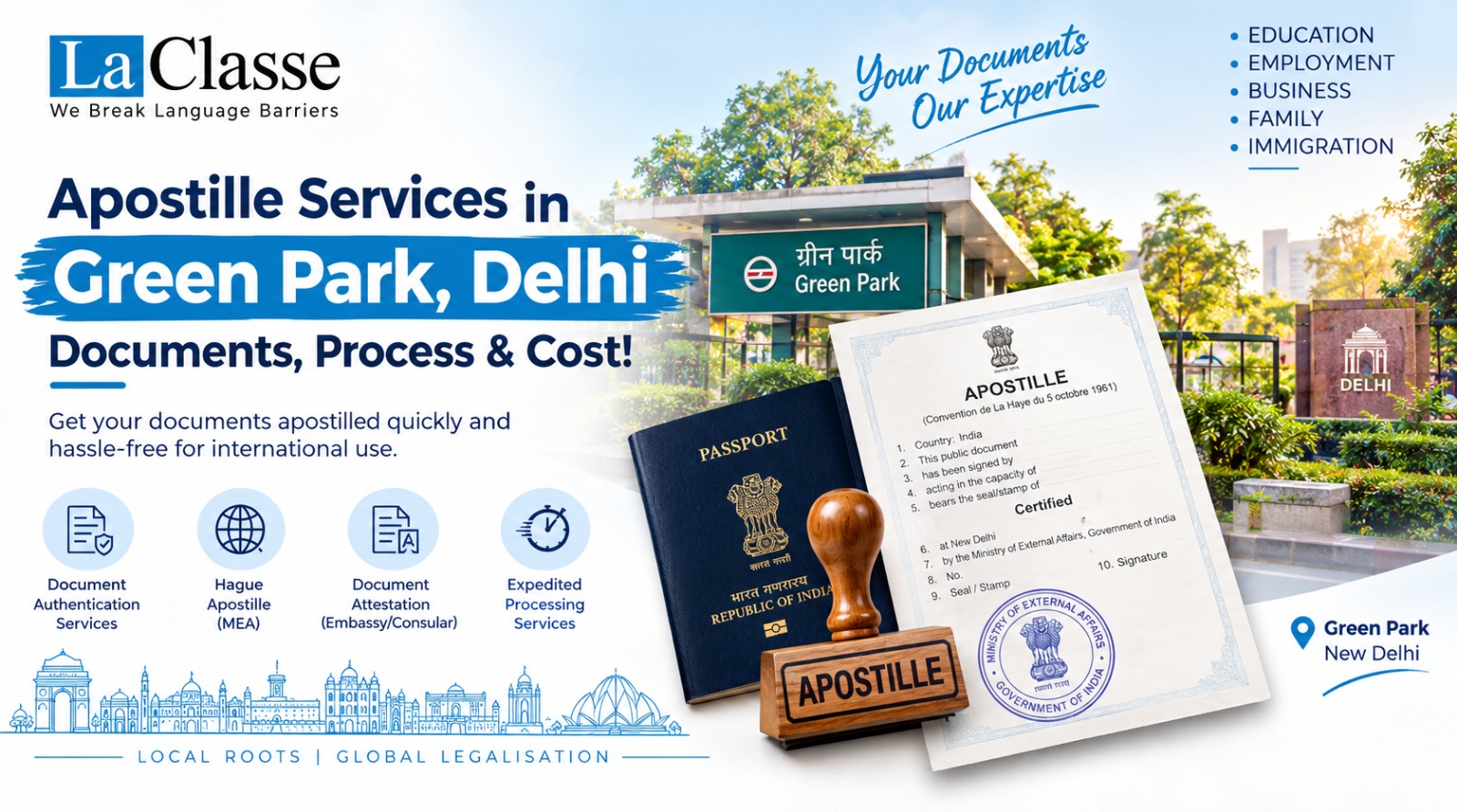 Apostille Services in Green Park, Delhi – Documents, Process & Cost
