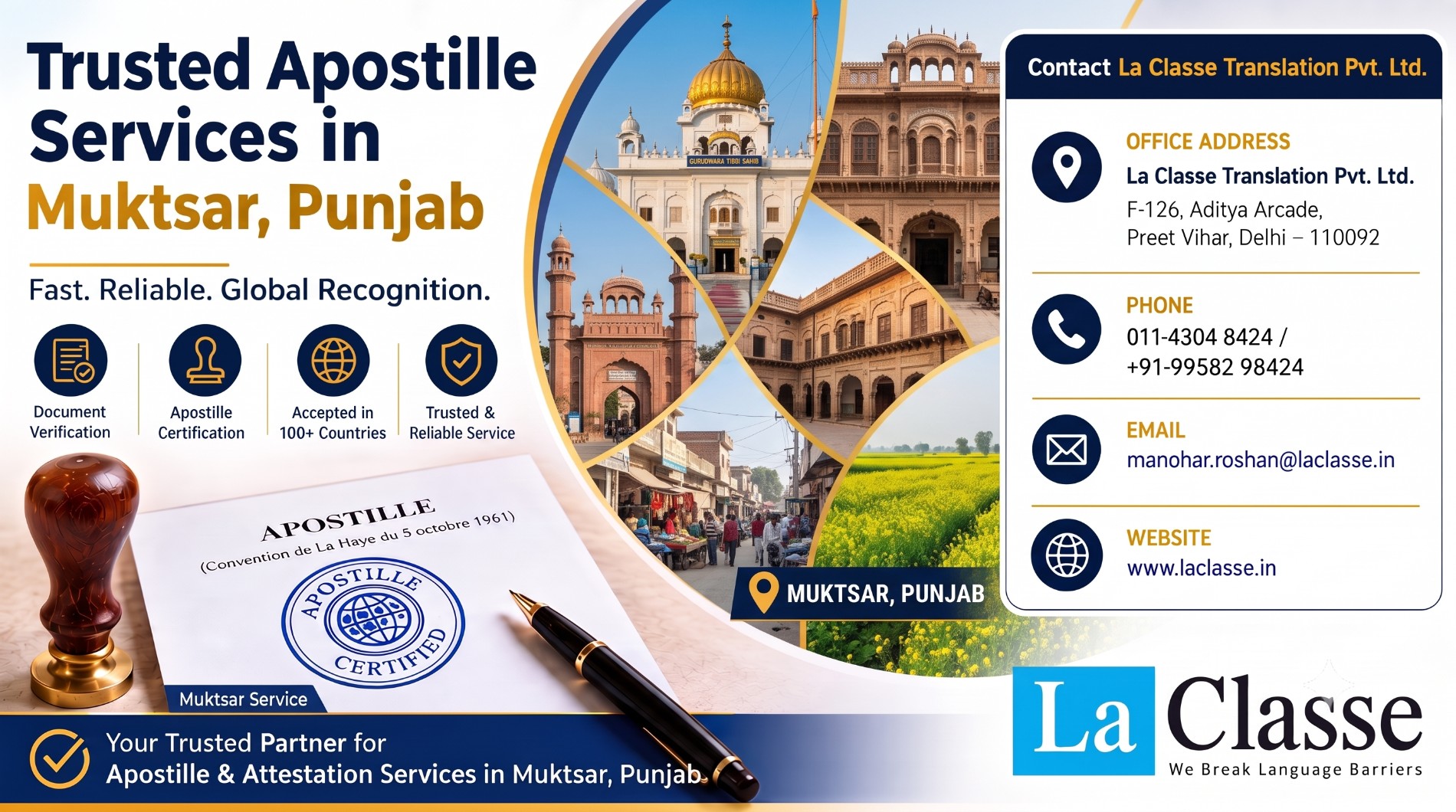 Apostille in Muktsar, Punjab: Complete Guide to Document Authentication