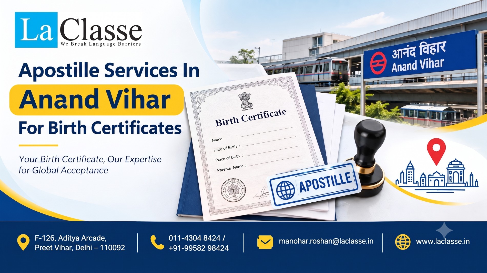 Apostille Services In Anand Vihar For Birth Certificates