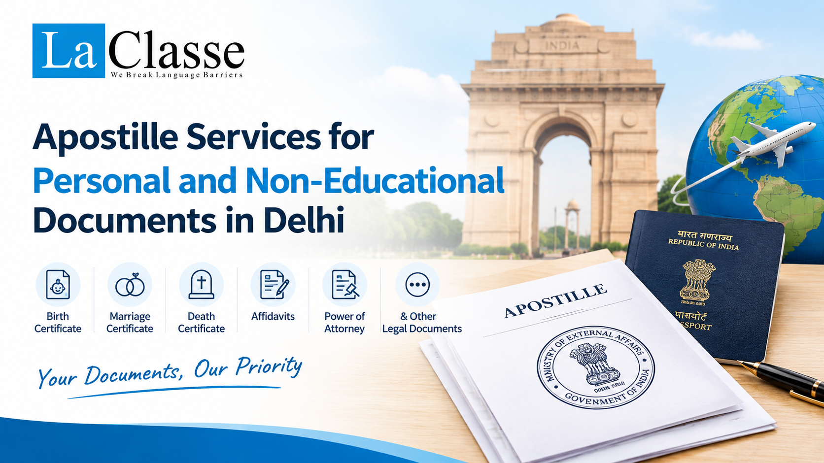 Apostille Services for Personal and Non-Educational Documents in Delhi