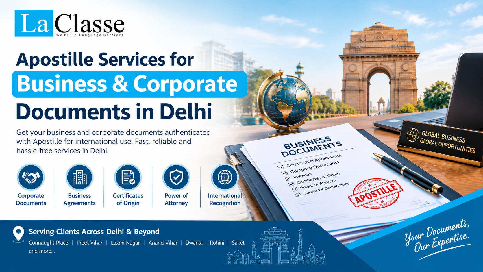 Apostille Services for Business & Corporate Documents in Delhi