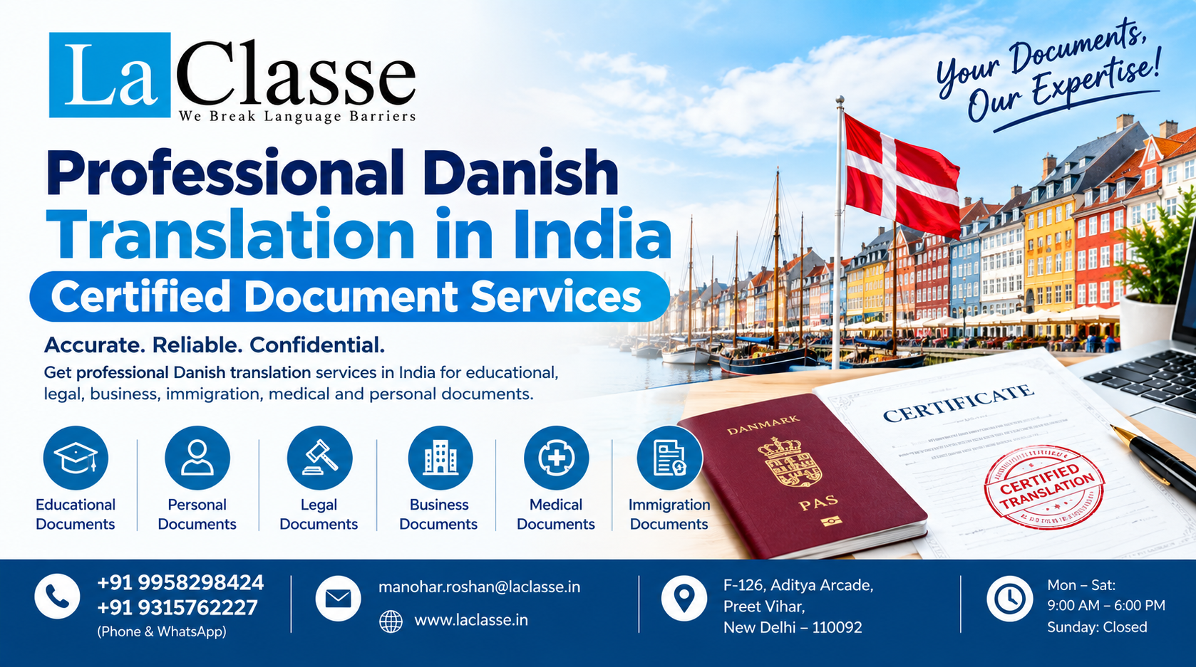 Professional Danish Translation in India – Certified Document Services