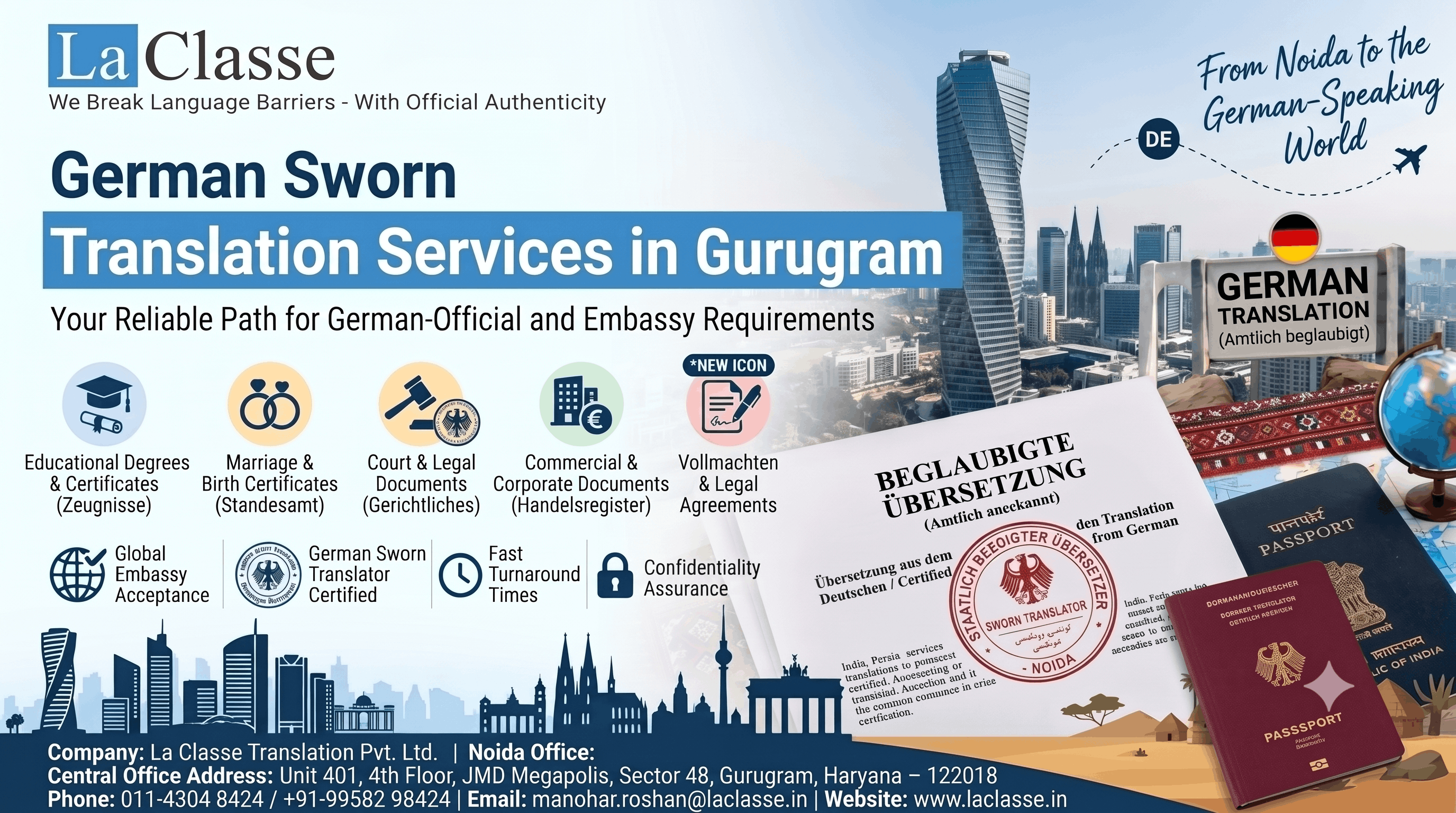 German Sworn Translation in Gurugram: Documents, Process & Requirements