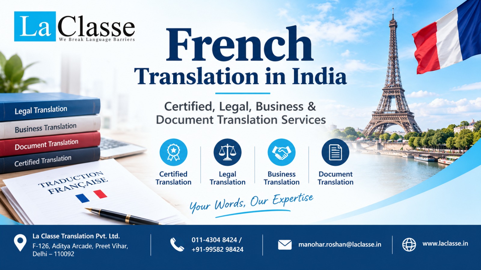 French Translation in India: Certified, Legal, Business & Document Translation Services