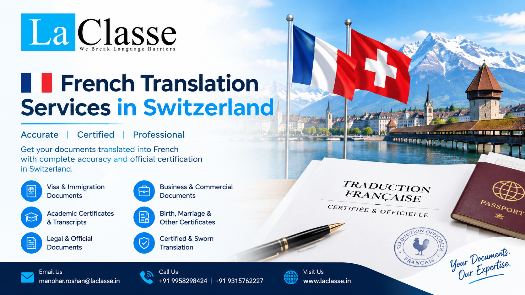 French Translation Services in Switzerland: Certified, Legal, Business & Japanese Document Translation