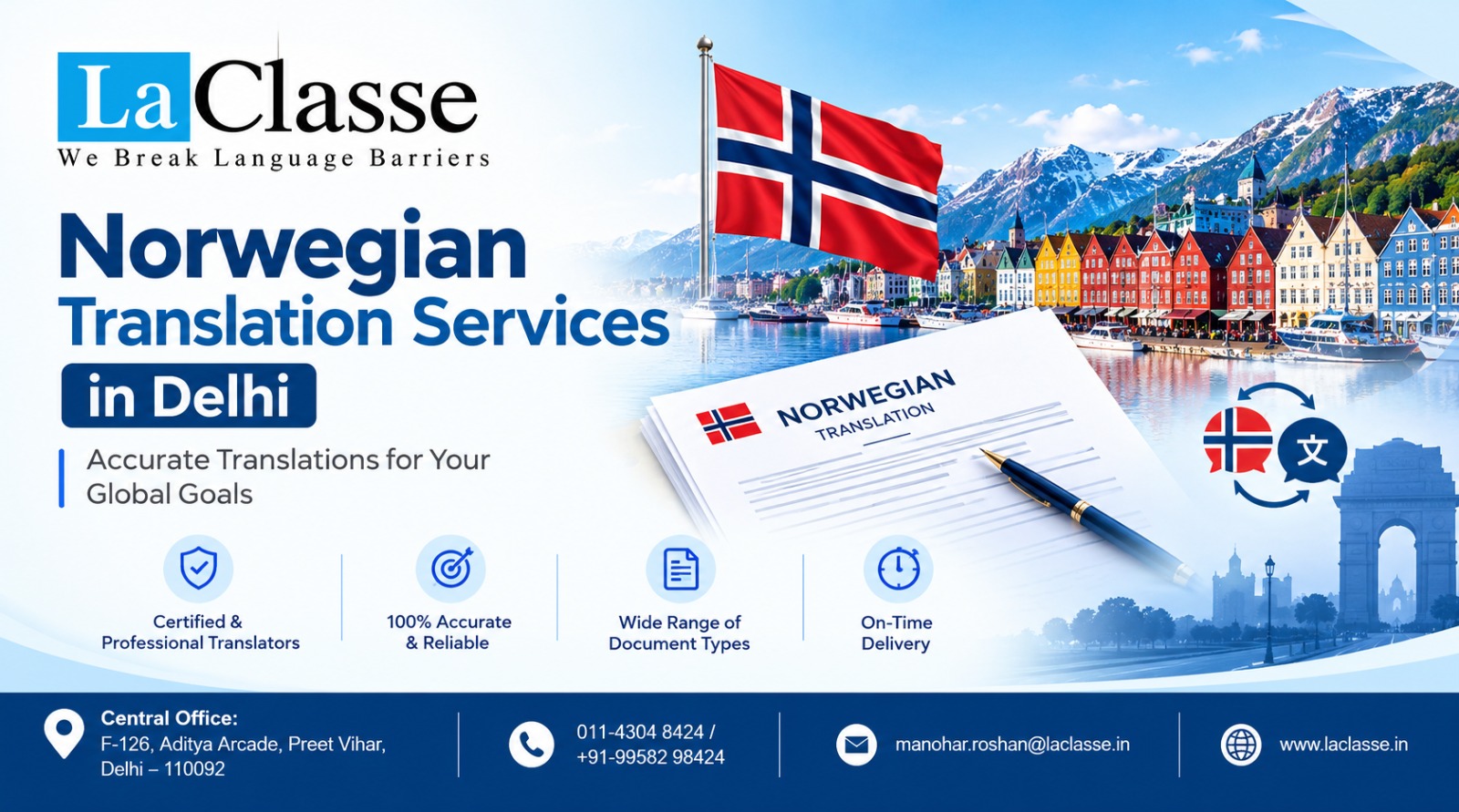 Norwegian Translation Services in Delhi